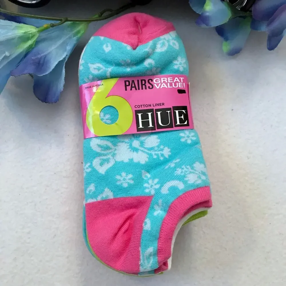 Hue New 6 Pairs of No Show Socks Women One Size